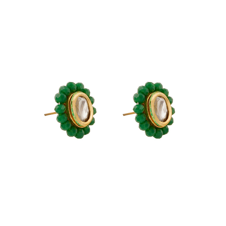 Teejh  Anmol Black and Green beaded Necklace set