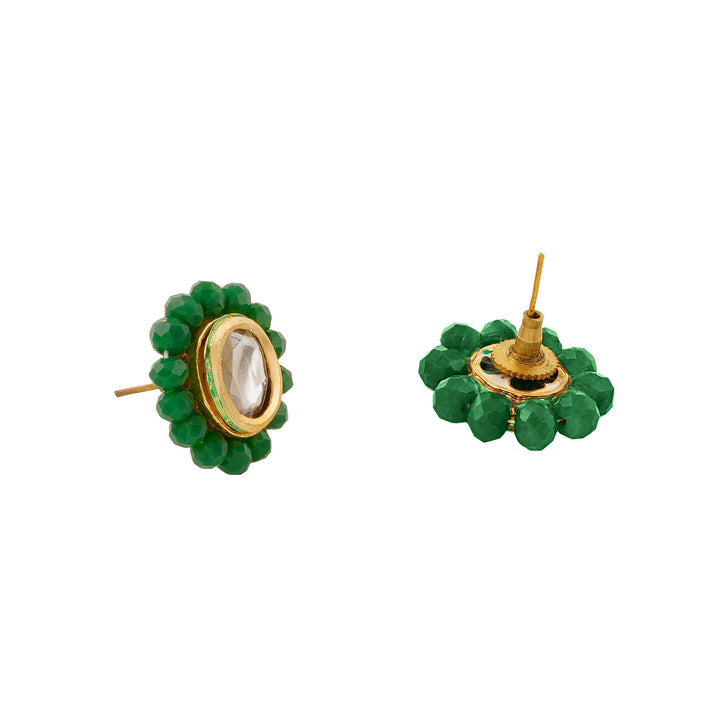 Teejh  Anmol Black and Green beaded Necklace set