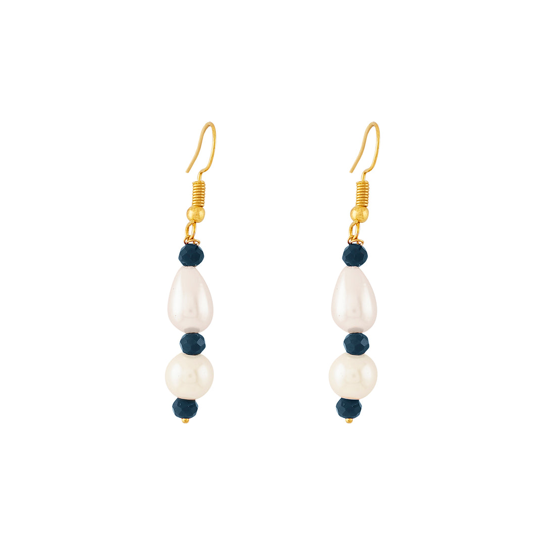 Teejh Chakra White and Blue beaded Necklace Set
