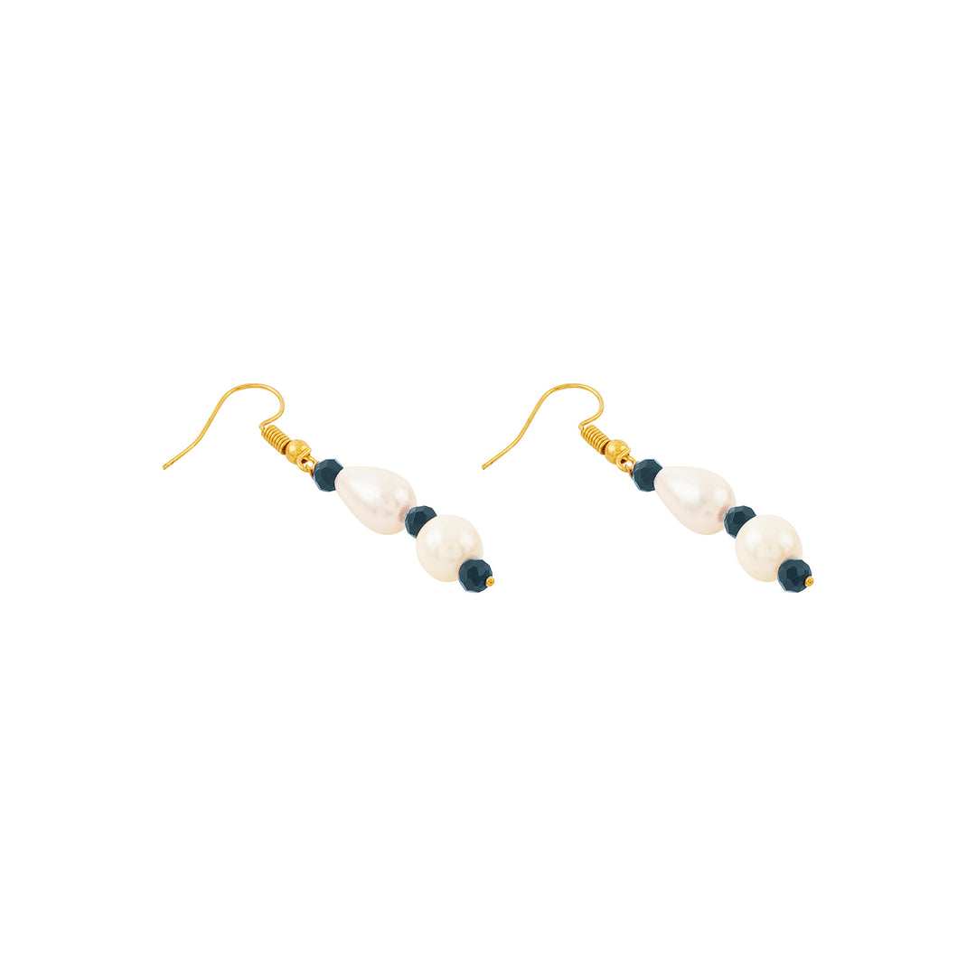 Teejh Chakra White and Blue beaded Necklace Set