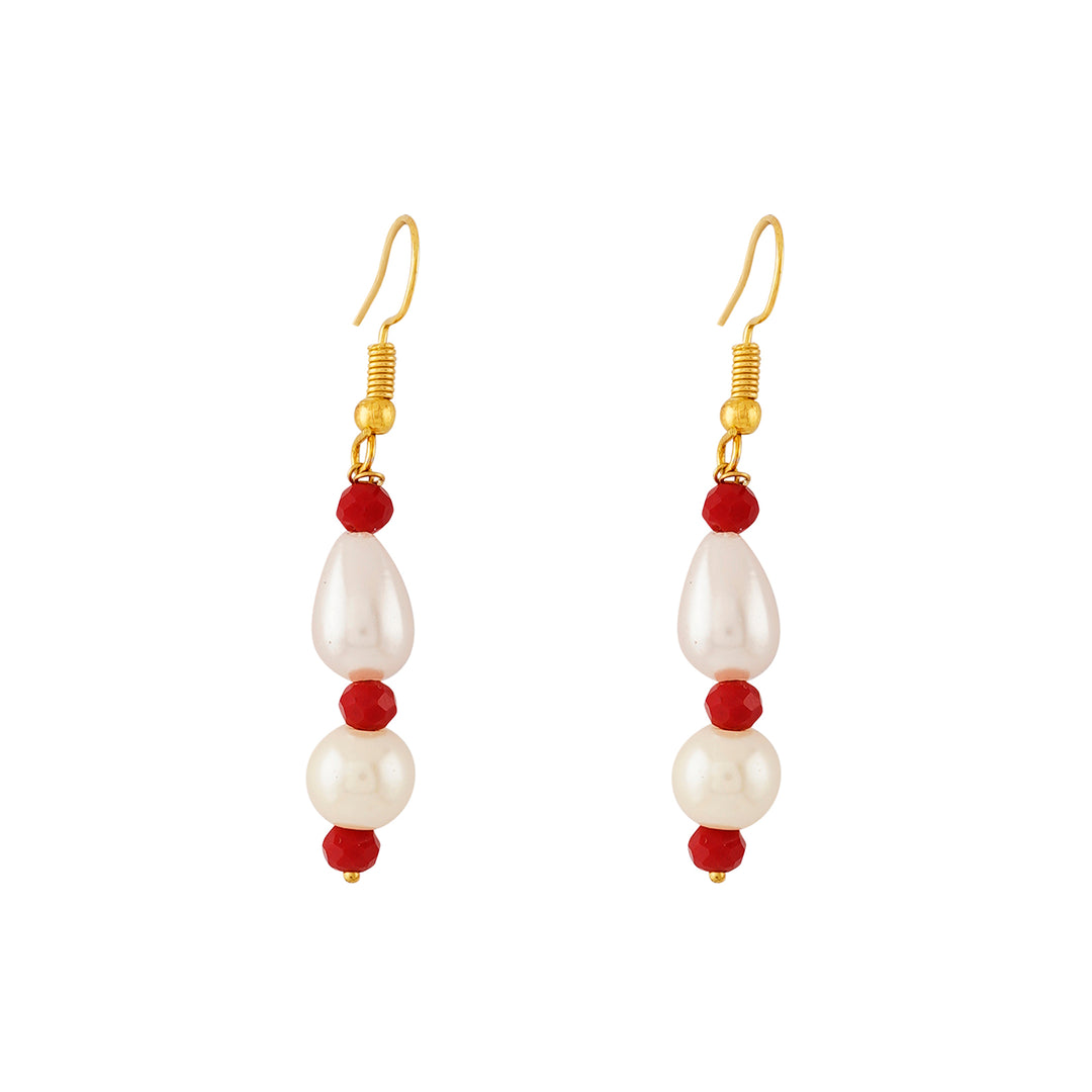 Teejh Chakra White and Red beaded Necklace Set