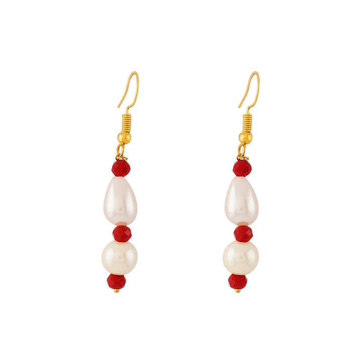 Teejh Chakra White and Red beaded Necklace Set