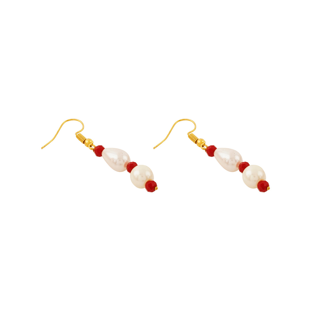 Teejh Chakra White and Red beaded Necklace Set