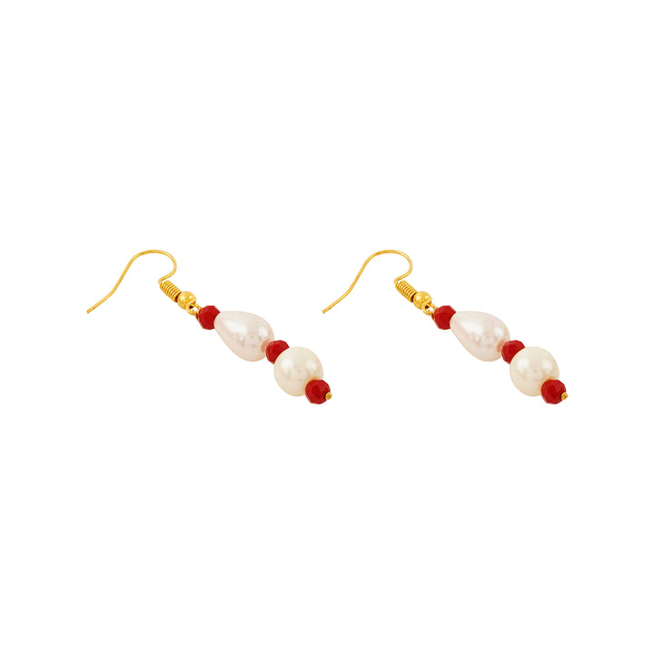 Teejh Chakra White and Red beaded Necklace Set