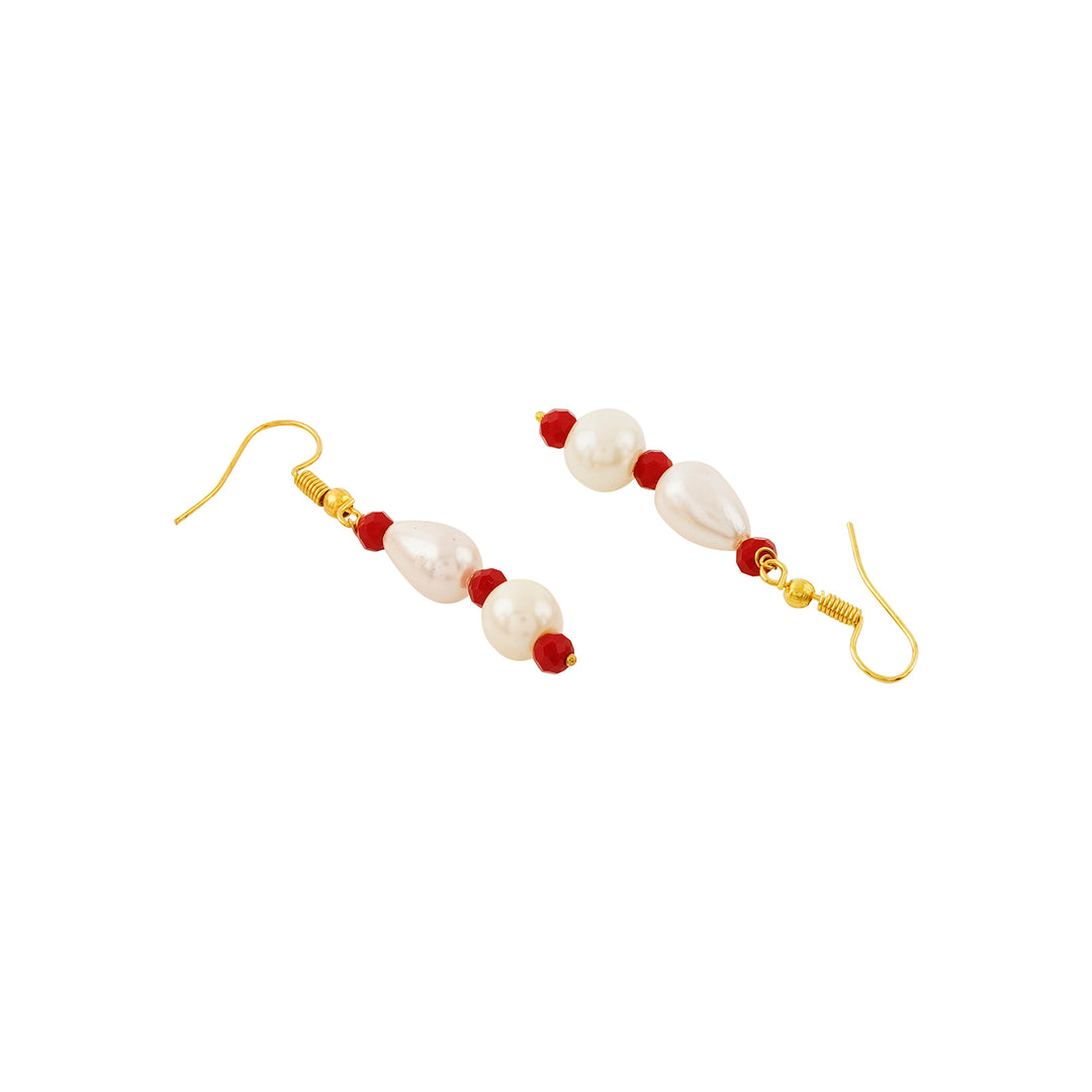 Teejh Chakra White and Red beaded Necklace Set