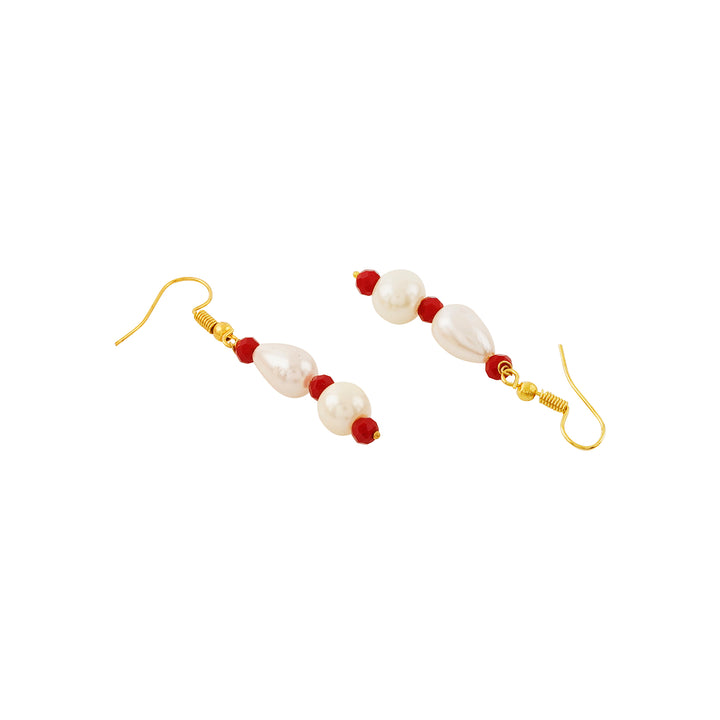 Teejh Chakra White and Red beaded Necklace Set