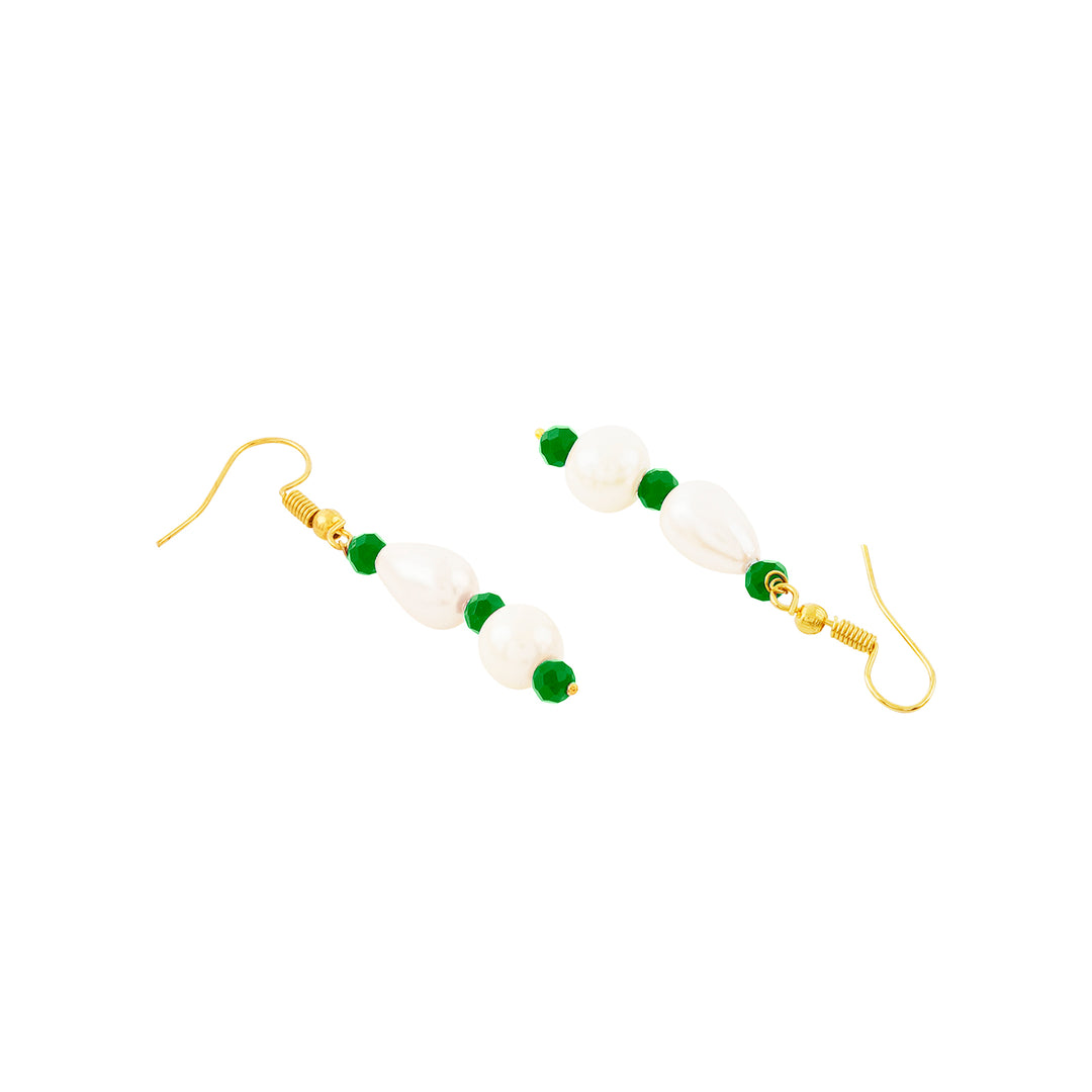 Teejh Chakra White and Green beaded Necklace Set