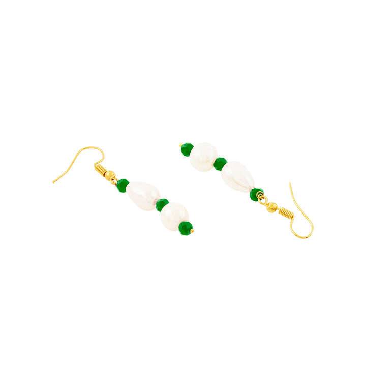 Teejh Chakra White and Green beaded Necklace Set