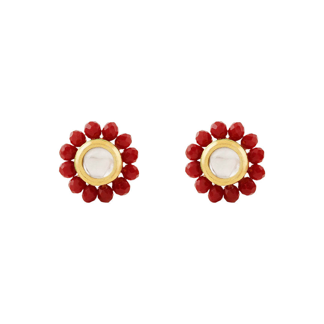 Teejh Jalsa Red Beaded Necklace Set