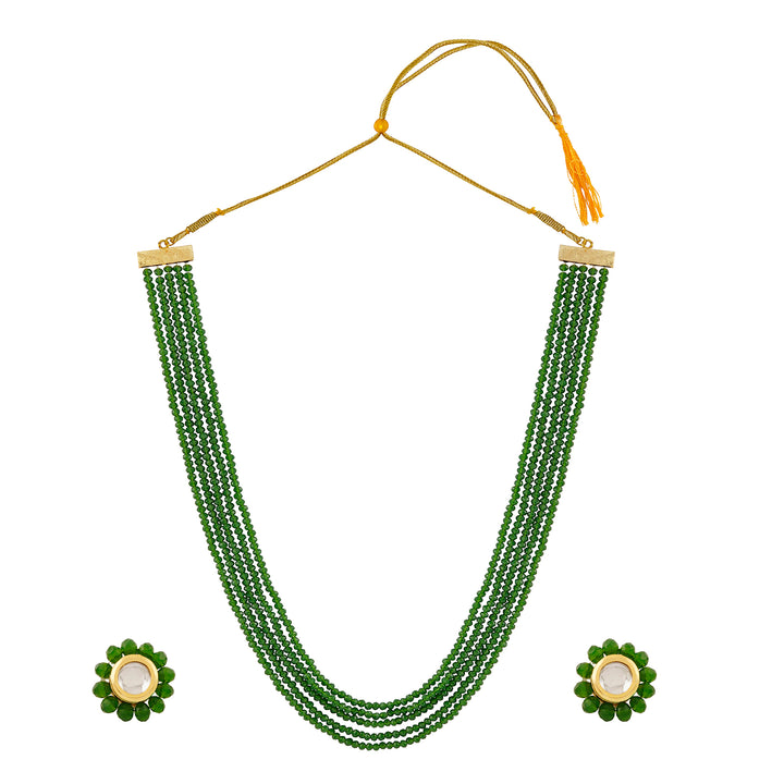 Teejh Jalsa Green Beaded Necklace Set
