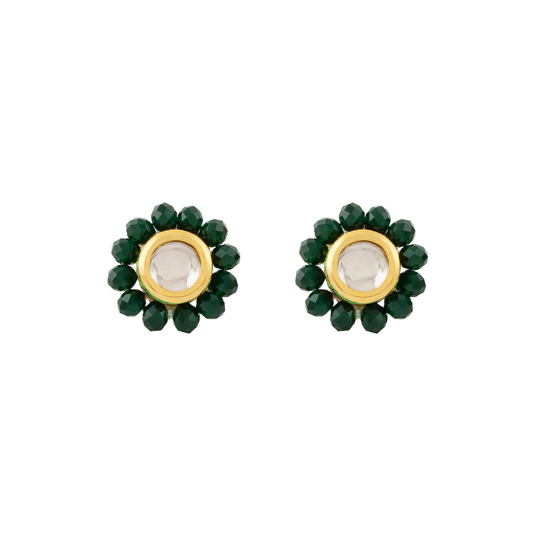Teejh Jalsa Dark green Beaded Necklace Set