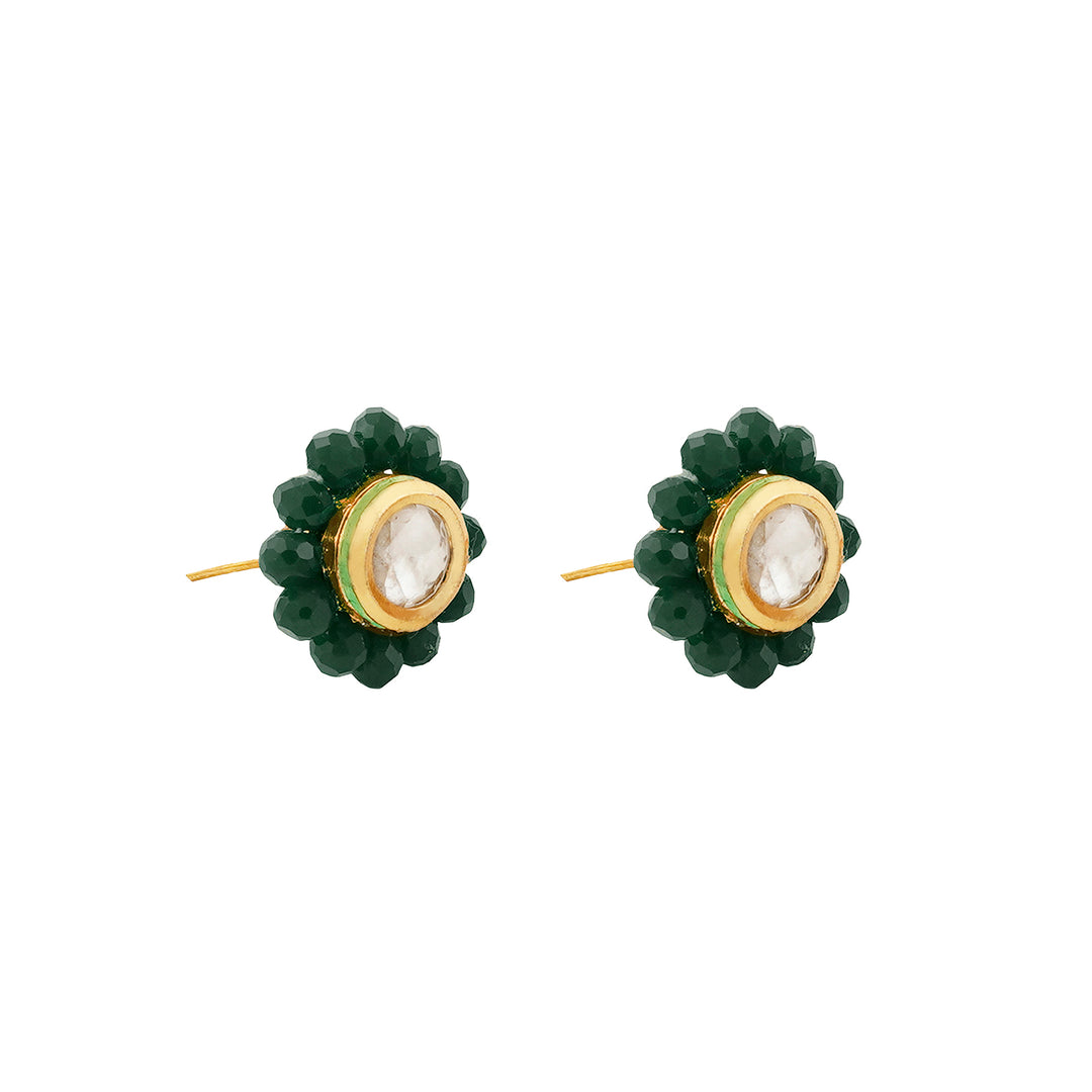 Teejh Jalsa Dark green Beaded Necklace Set