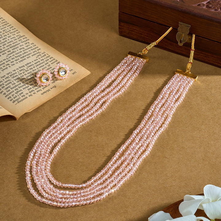 Teejh Jalsa Pink Beaded Necklace Set