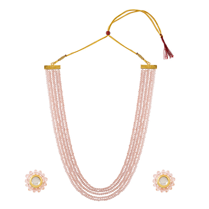 Teejh Jalsa Pink Beaded Necklace Set