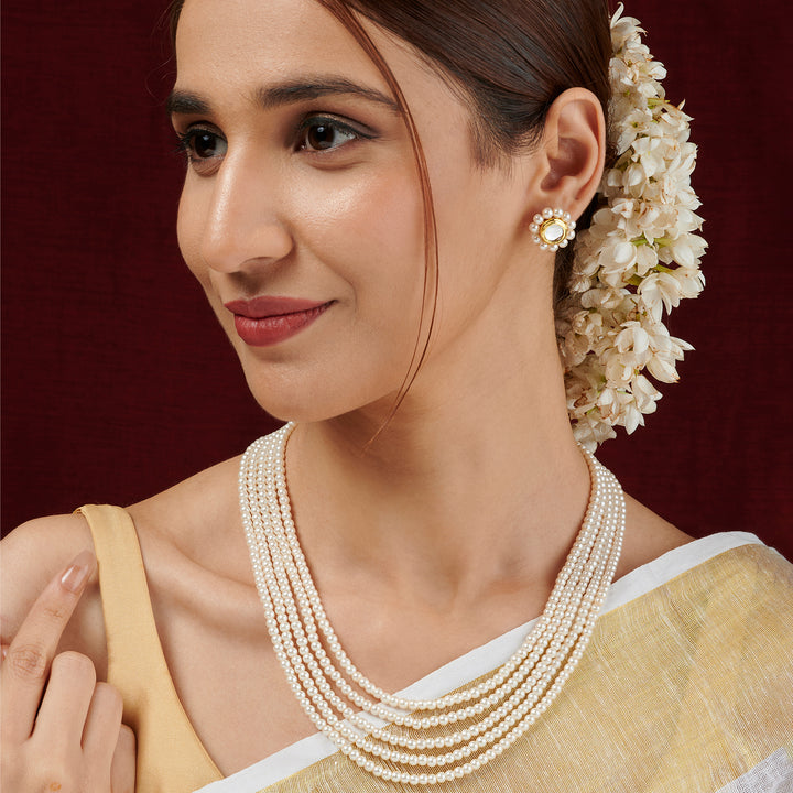 Teejh Jalsa Pearl Beaded Necklace Set