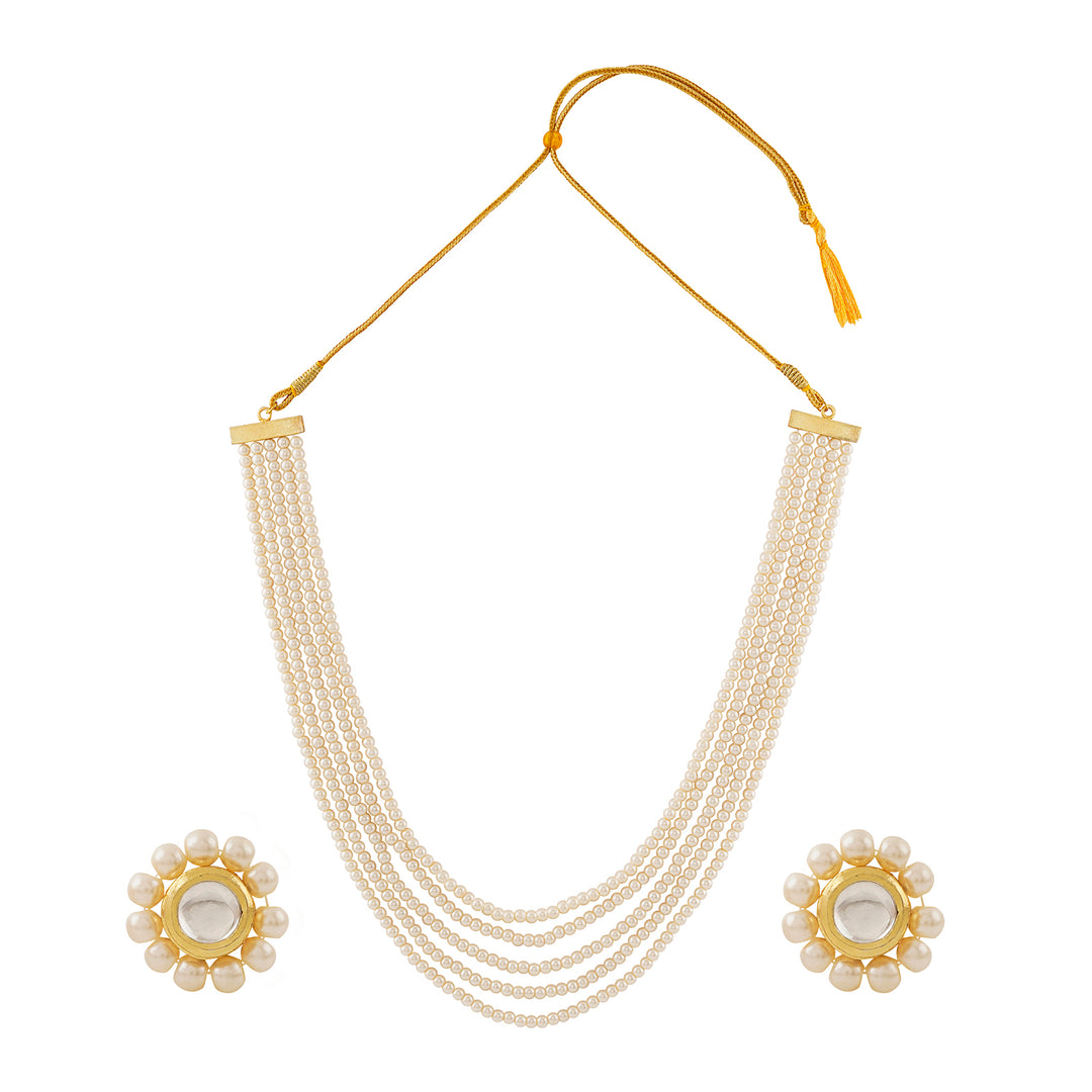 Teejh Jalsa Pearl Beaded Necklace Set