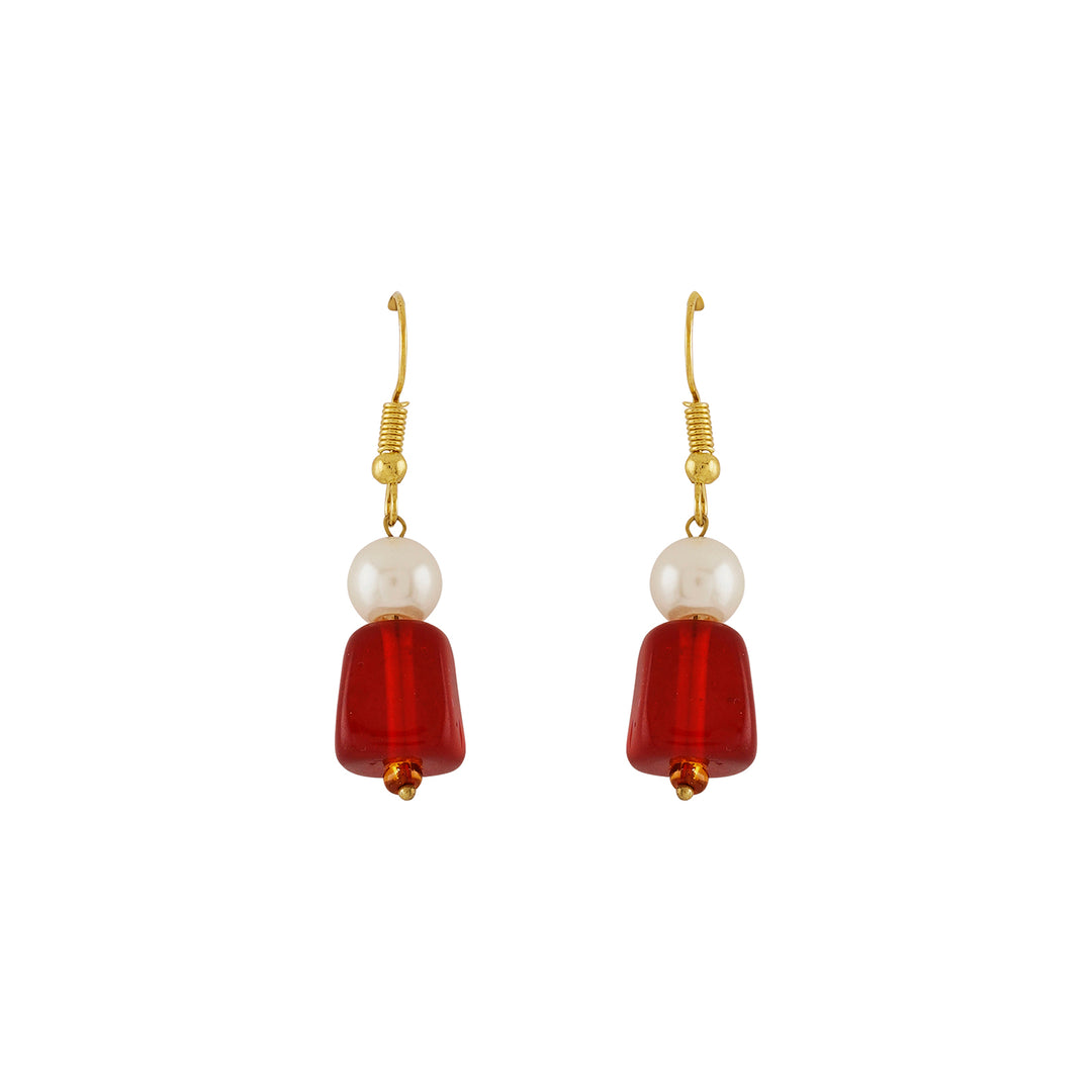Teejh Drashti Maroon Beaded Necklace Set