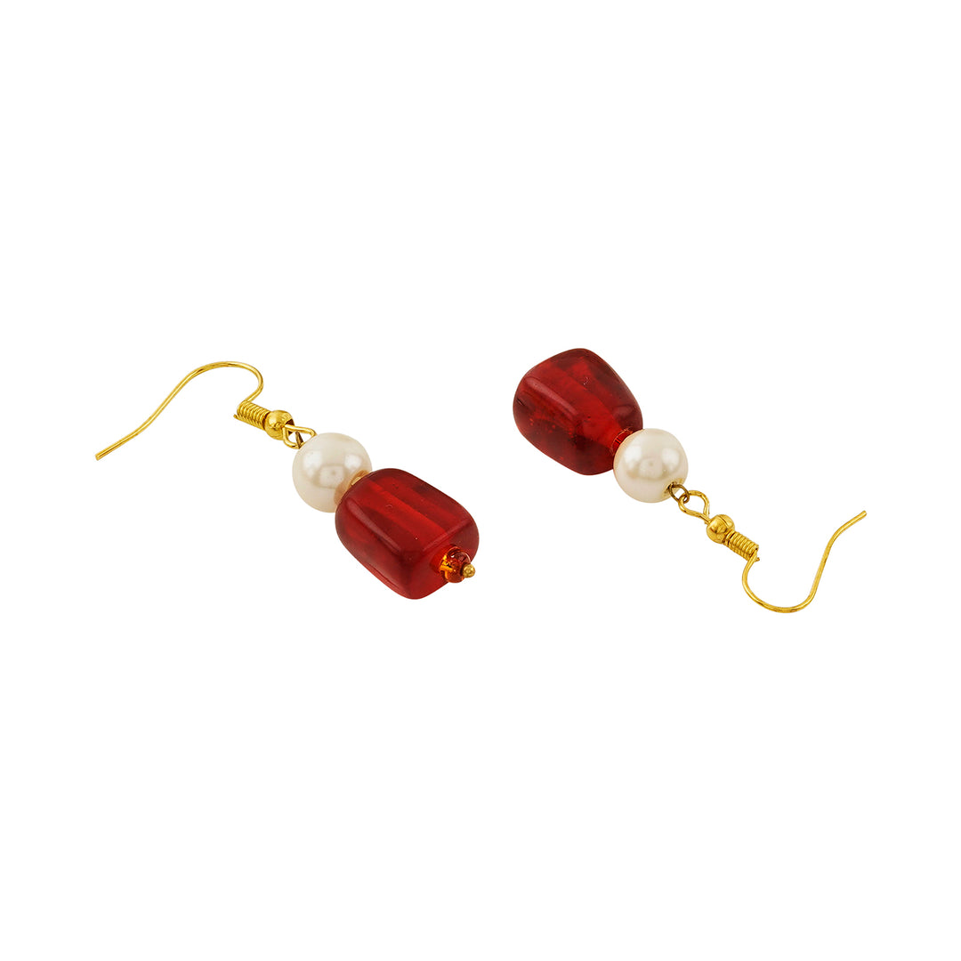 Teejh Drashti Maroon Beaded Necklace Set