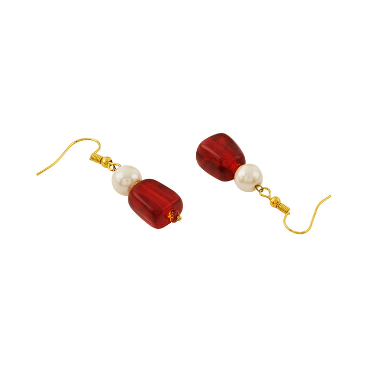 Teejh Drashti Maroon Beaded Necklace Set