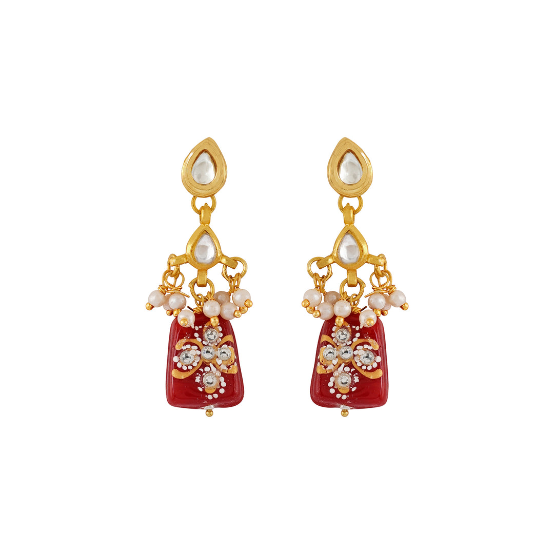 Teejh Idhika Maroon Beaded Necklace Set