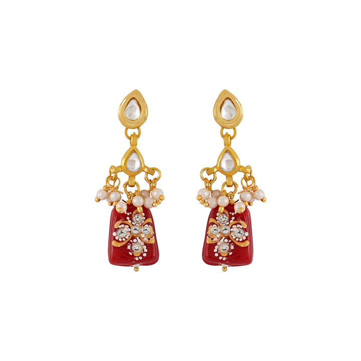 Teejh Idhika Maroon Beaded Necklace Set