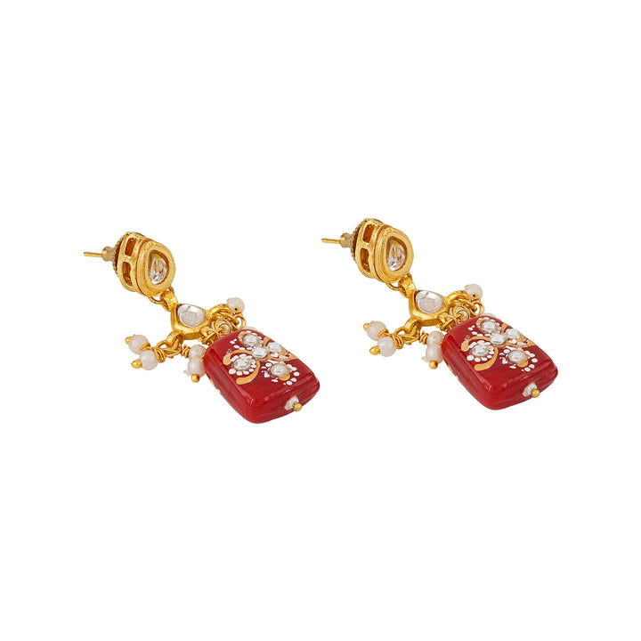 Teejh Idhika Maroon Beaded Necklace Set