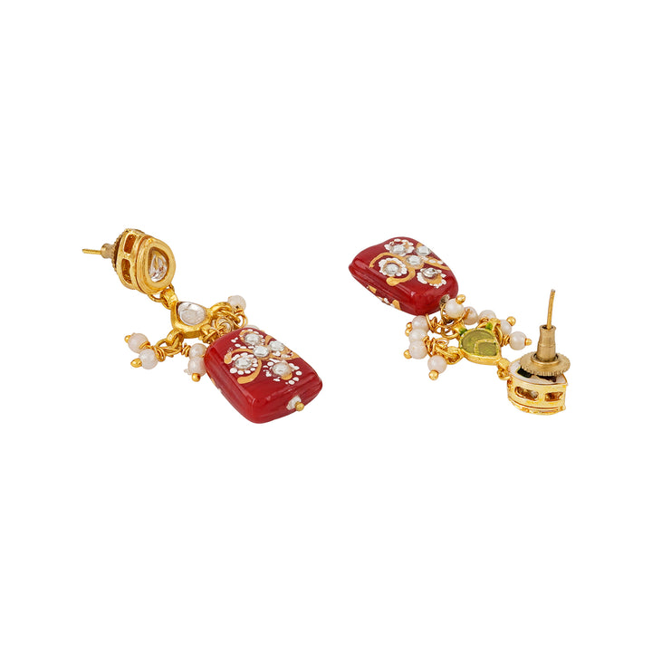 Teejh Idhika Maroon Beaded Necklace Set