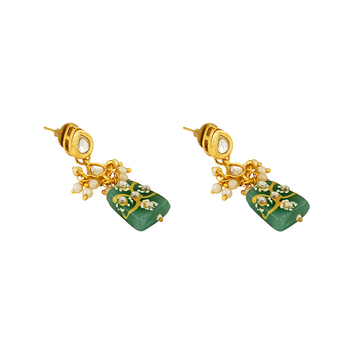 Teejh Idhika Green Beaded Necklace Set