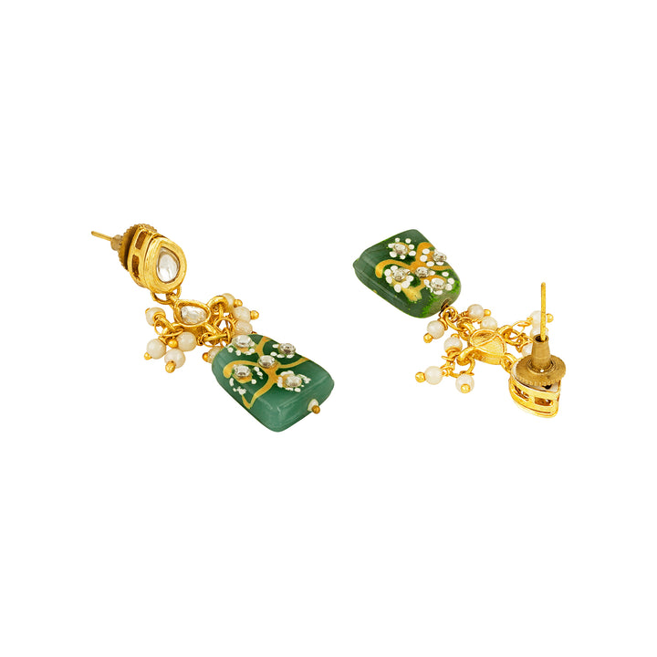 Teejh Idhika Green Beaded Necklace Set