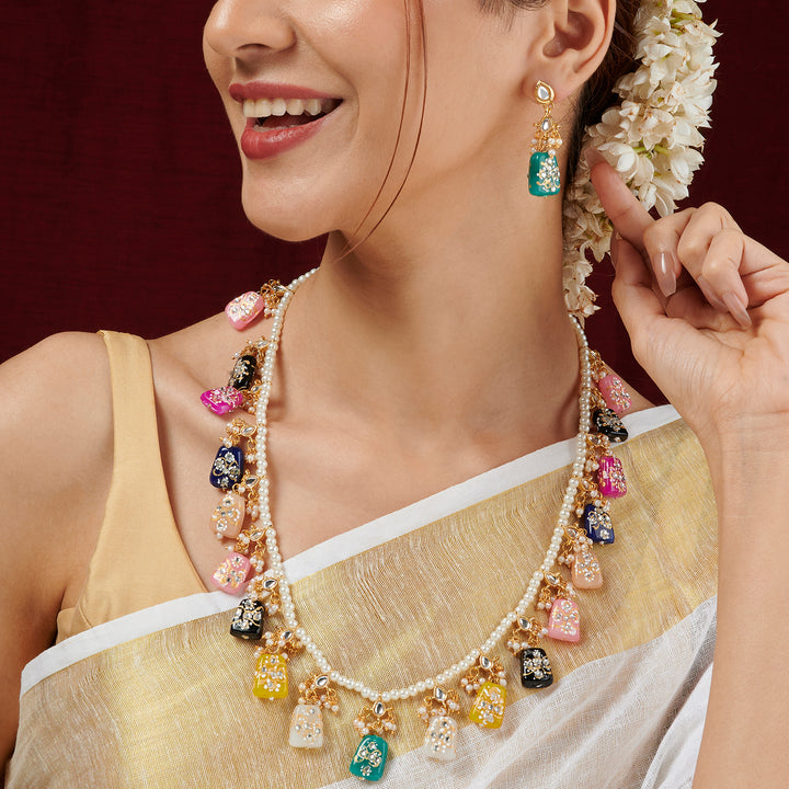 Teejh Idhika Multicolour Beaded Necklace Set