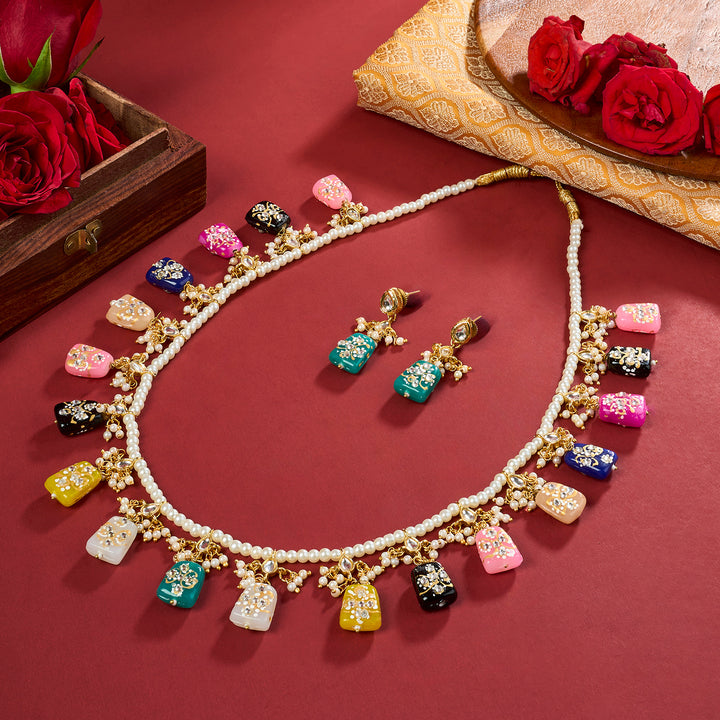 Teejh Idhika Multicolour Beaded Necklace Set