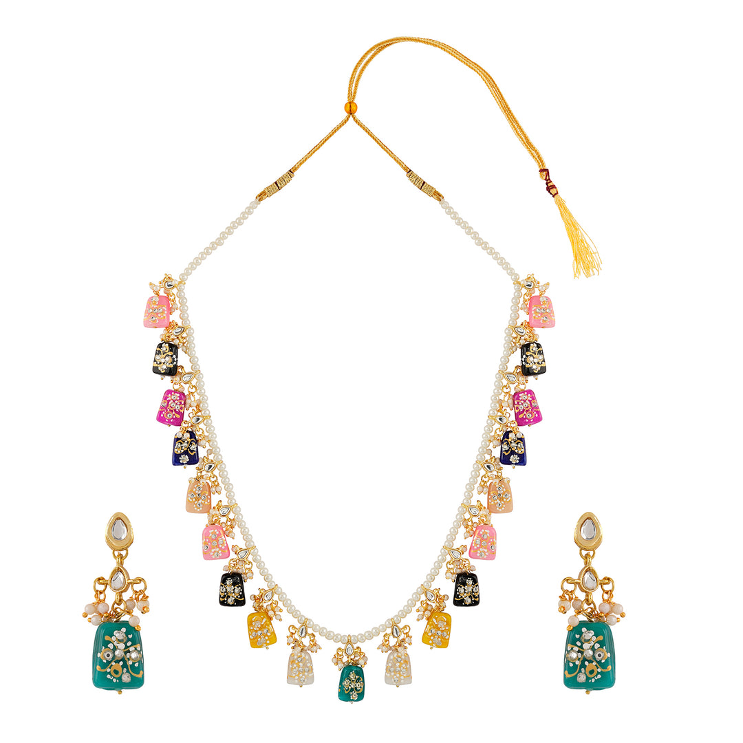 Teejh Idhika Multicolour Beaded Necklace Set