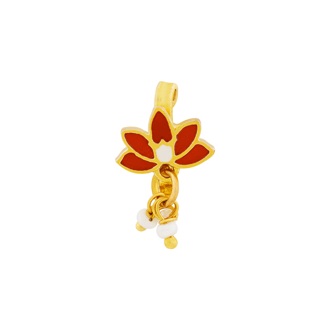 Teejh Sairat Red and Gold Enamel Press On Nose Ring