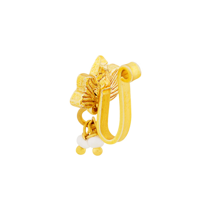 Teejh Sairat Red and Gold Enamel Press On Nose Ring