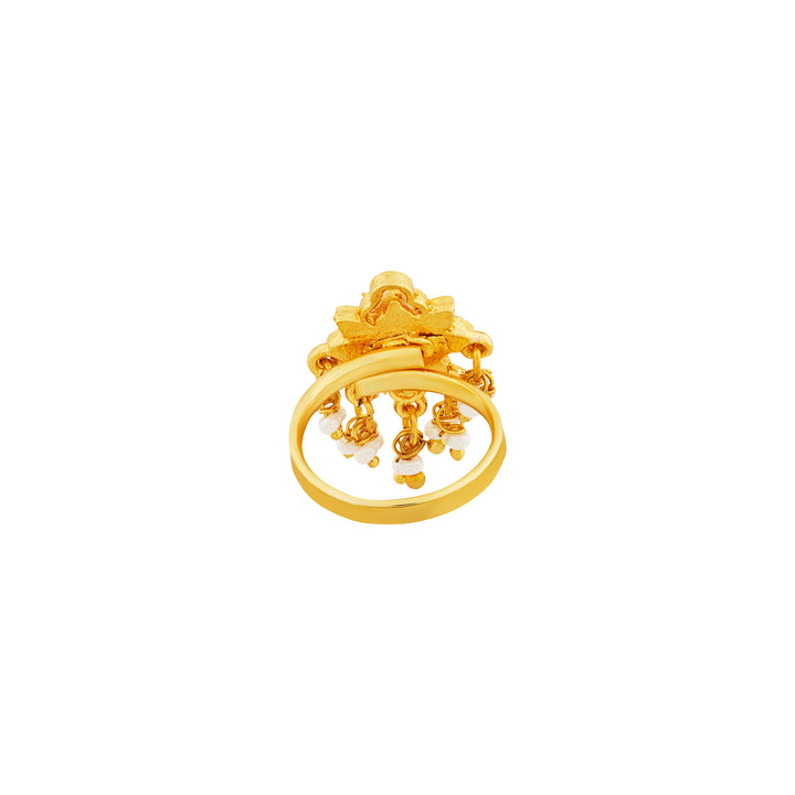 Teejh Bhagyashri Red and Gold Enamel Toe Ring