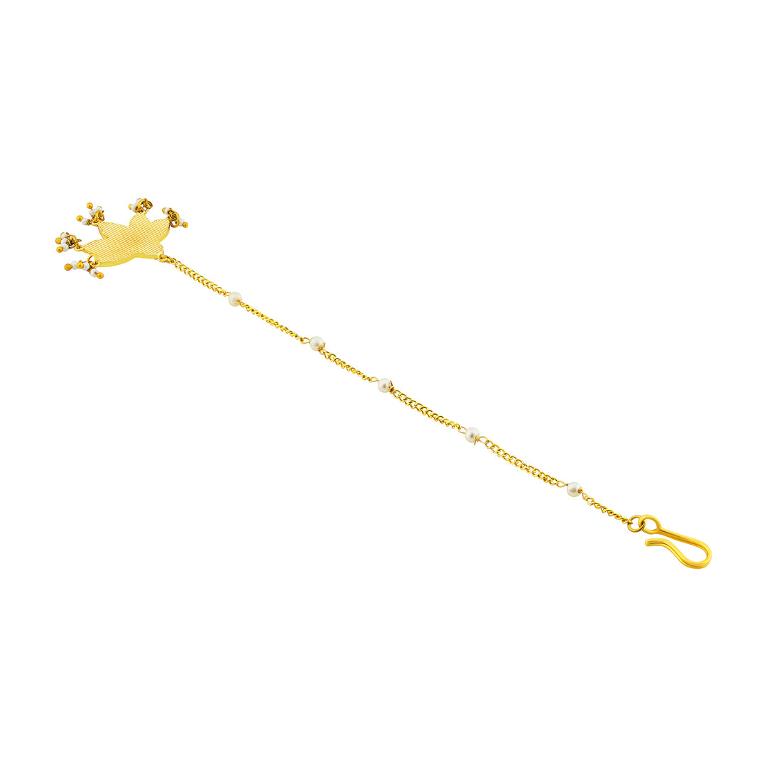 Teejh Bhairavi Red and Gold  Enamel Maangtika