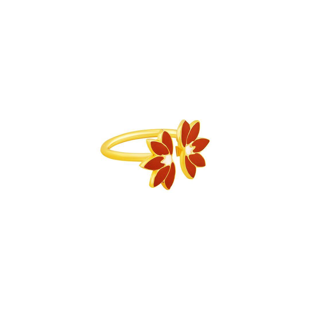 Teejh Indrina Red and Gold Enamel Ring