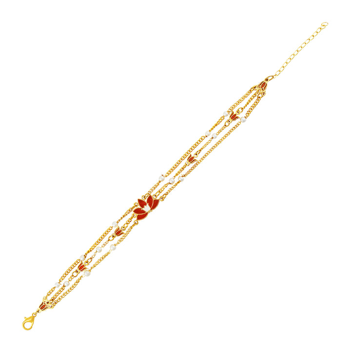 Teejh Brinali Red and Gold Enamel Bracelet