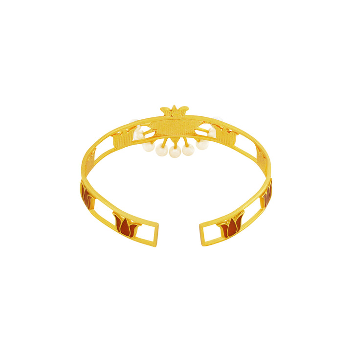 Teejh Vrushali Red and Gold Enamel Bracelet