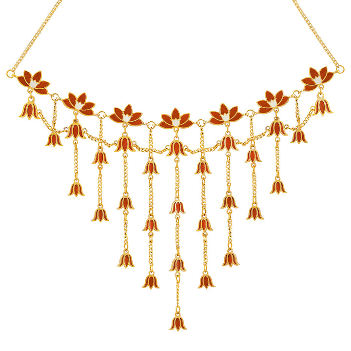 Teejh Tvesa Red and Gold Enamel Choker