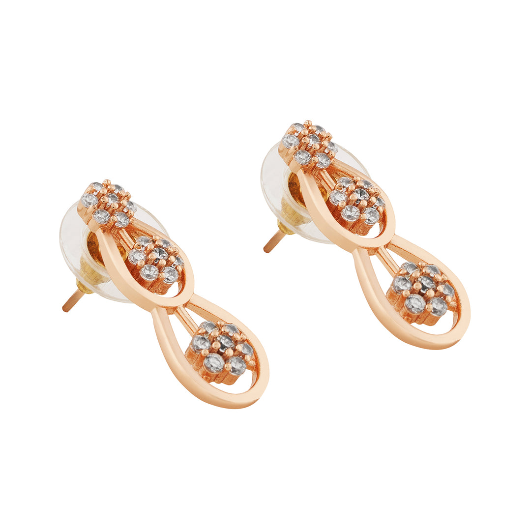 Teejh Divine Dazzle CZ Stones Rosegold Necklace Set