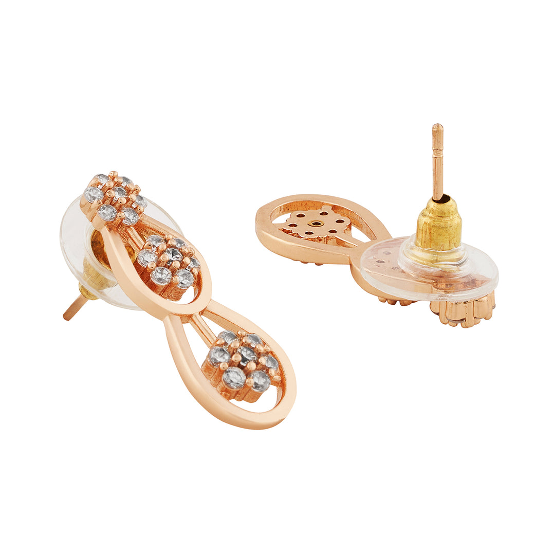 Teejh Divine Dazzle CZ Stones Rosegold Necklace Set