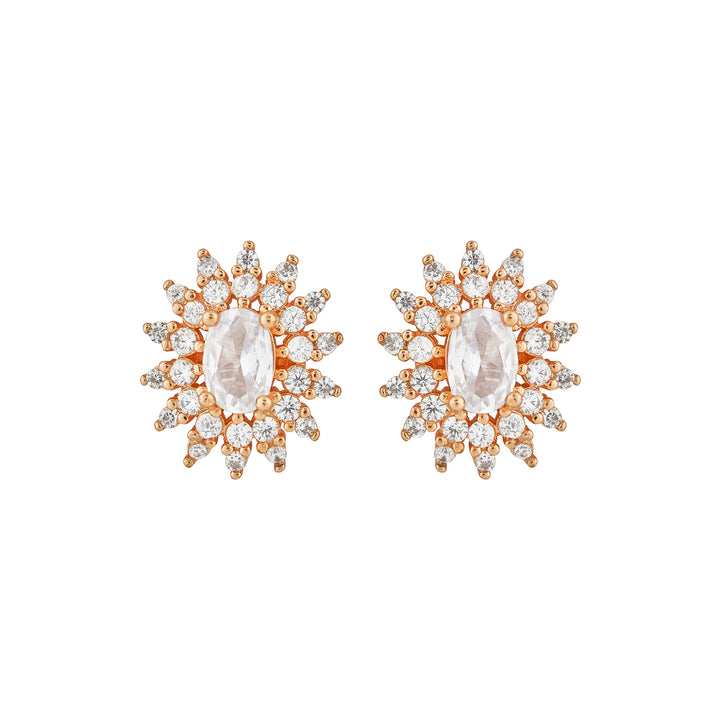 Teejh Golden Gleam CZ Stones Rose Gold Earrings
