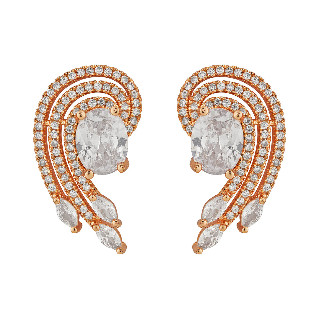 Teejh Majestic Mira CZ Stones Rose Gold Earrings