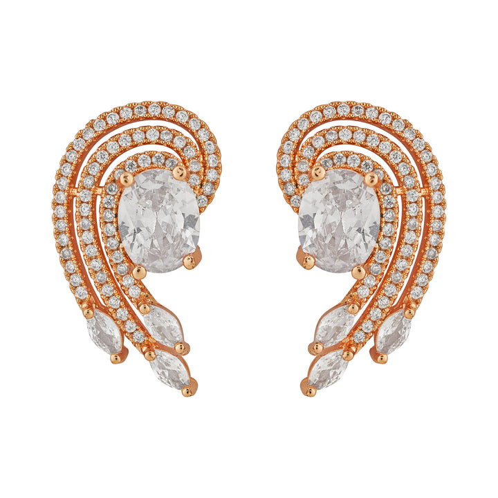 Teejh Majestic Mira CZ Stones Rose Gold Earrings