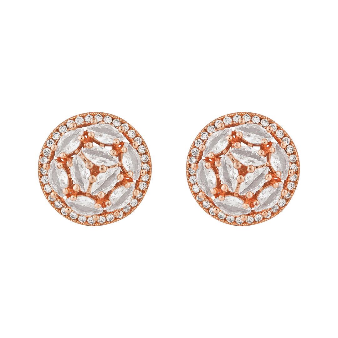 Teejh Apsara Aura CZ Stones Rose Gold Earrings
