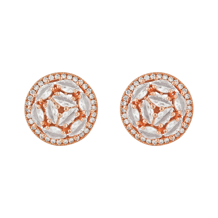 Teejh Apsara Aura CZ Stones Rose Gold Earrings