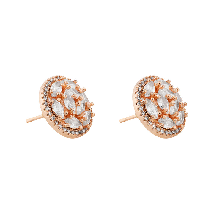 Teejh Apsara Aura CZ Stones Rose Gold Earrings