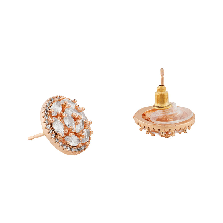 Teejh Apsara Aura CZ Stones Rose Gold Earrings