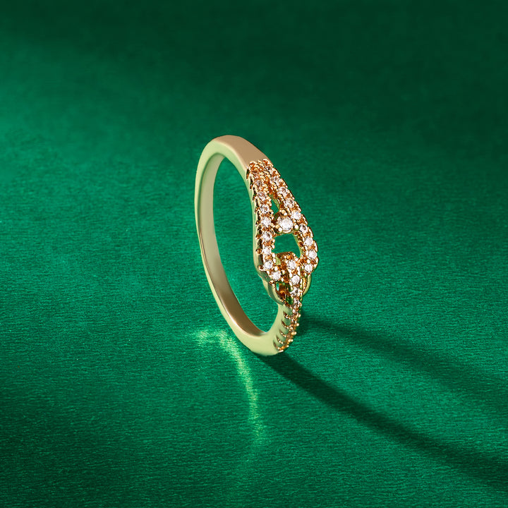 Teejh Zara Zenith CZ Stones Rose Gold Ring